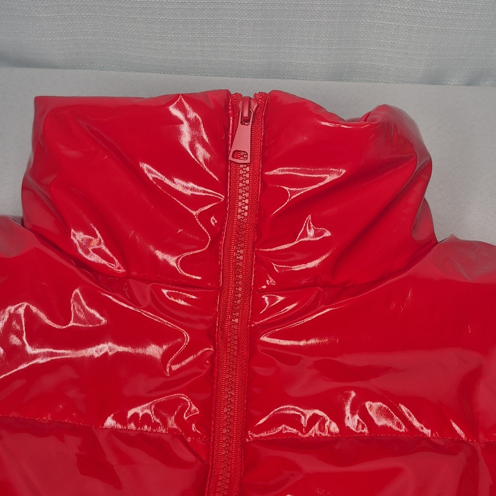 Daisy RED Shiny Glossy Puffy Vest - Picture 11 of 15